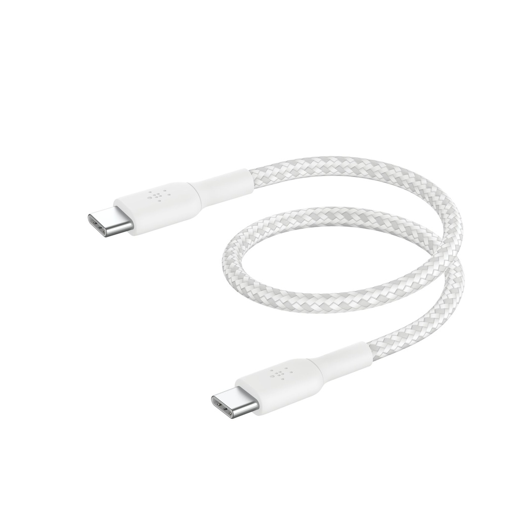 Belkin BOOST CHARGE braided Cab. USB-C/USB-C 15cm wh.CAB004BT0MWM