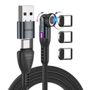 STATIK 360Pro braided rotating 3 magn. tips USB-C Cable Black 2m