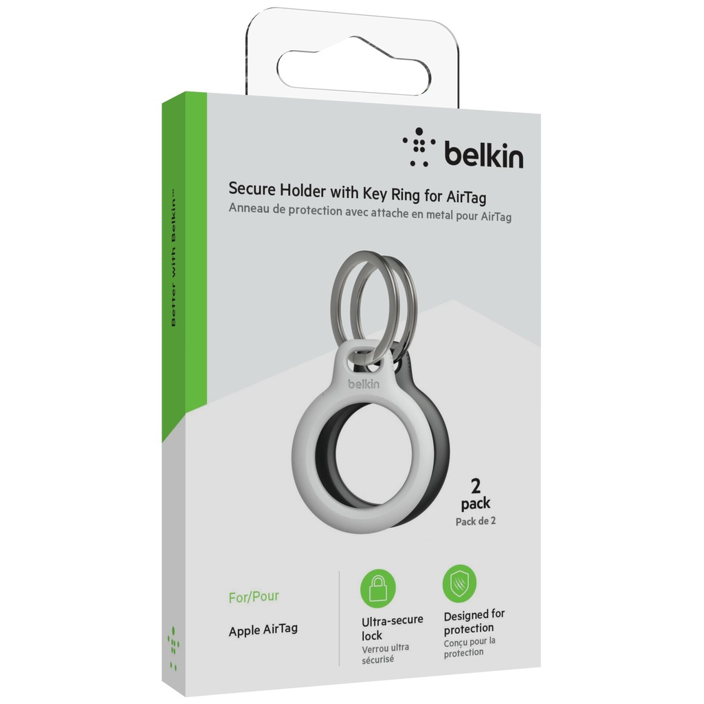 1x2 Belkin Key Ring for Apple AirTag, black/white  MSC002btH35