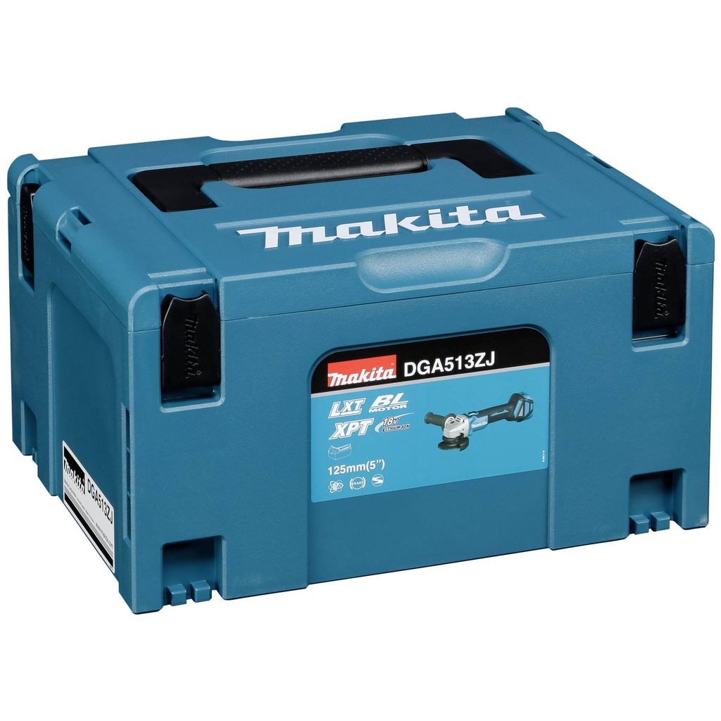 Makita DGA513ZJ Cordless Angle Grinder  Makpac