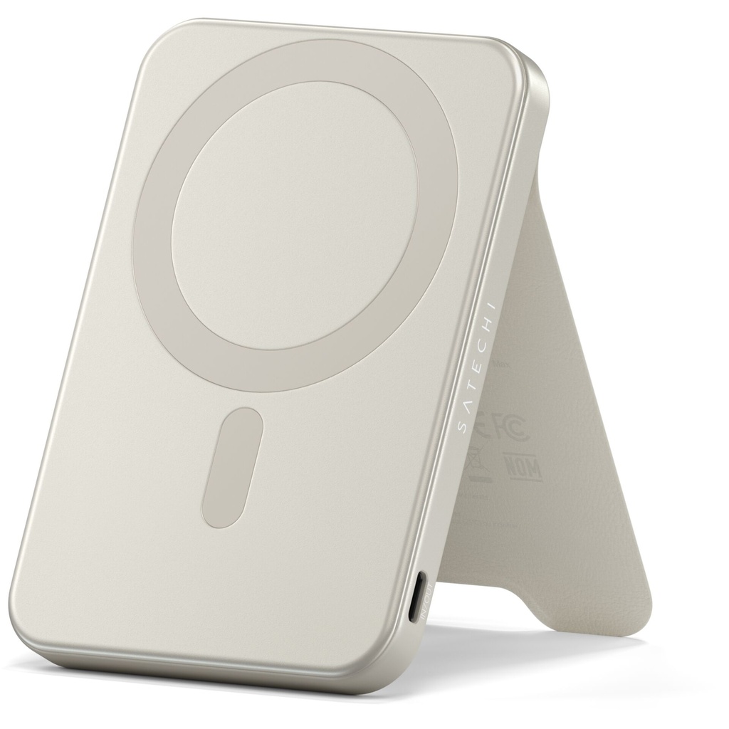 Satechi OntheGo Magnetic Qi2 Powerbank Stand 5000 mAh Sand
