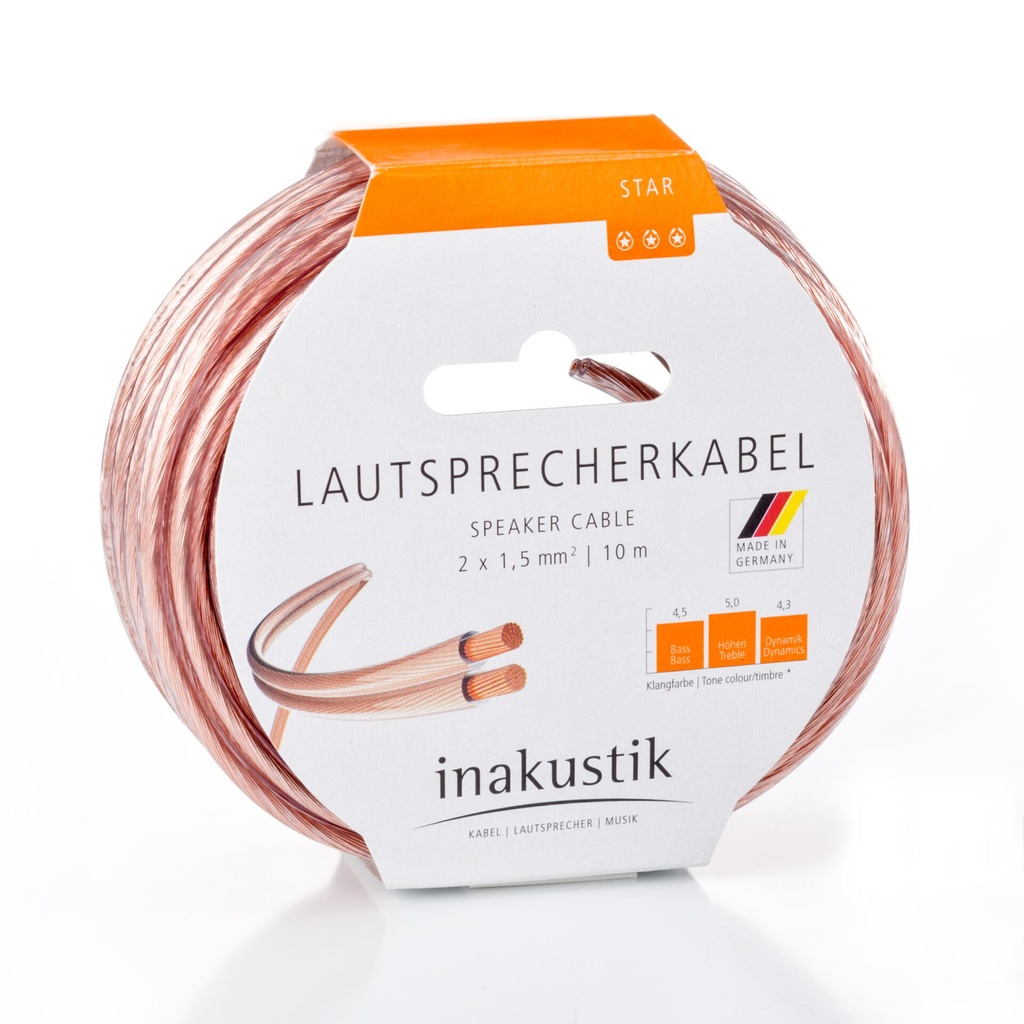 in-akustik Star Cable Ring 10m Speaker Cable 2 x 1,5mm