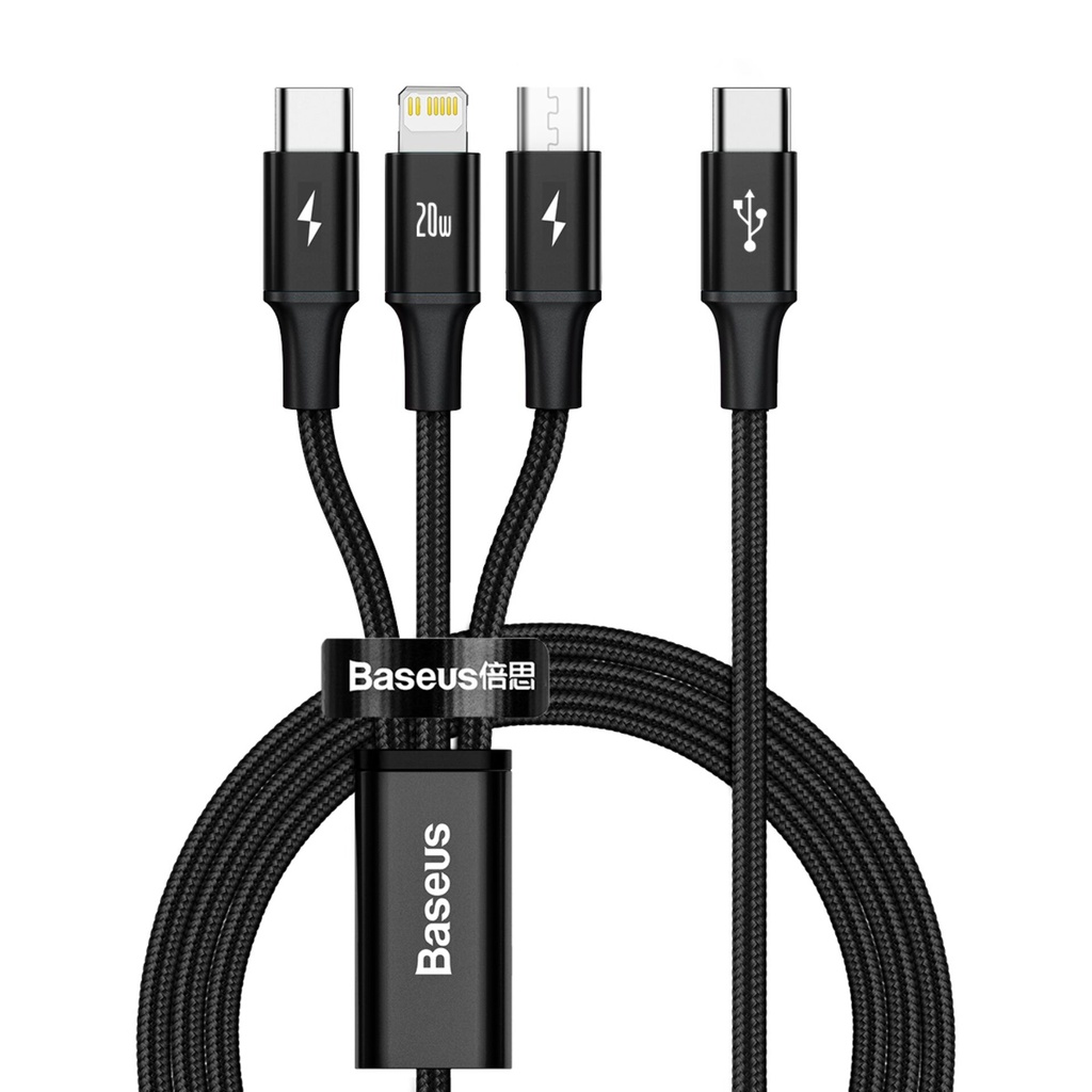 Baseus Rapid Series 3-in-1 USB Type-C Cable  PD 20W 1.5m