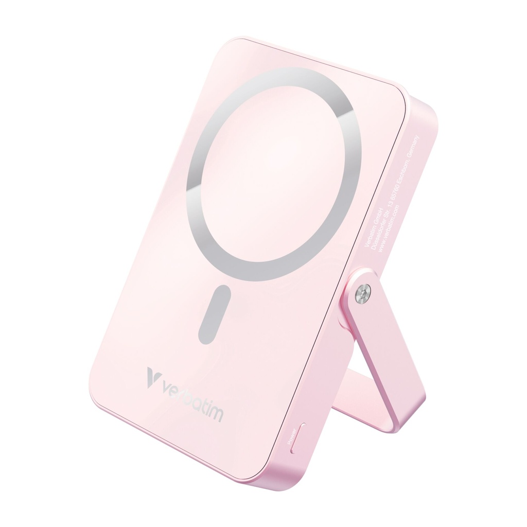 Verbatim Power Bank mit Standfuß mag.wireless 10000mA pink  32267