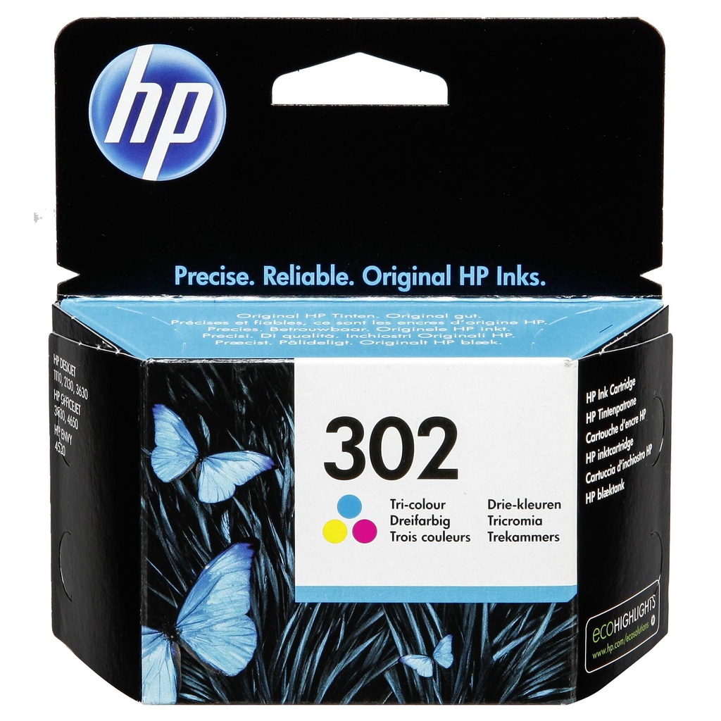 HP F6U65AE Tri-color Original Ink Cartridge No. 302