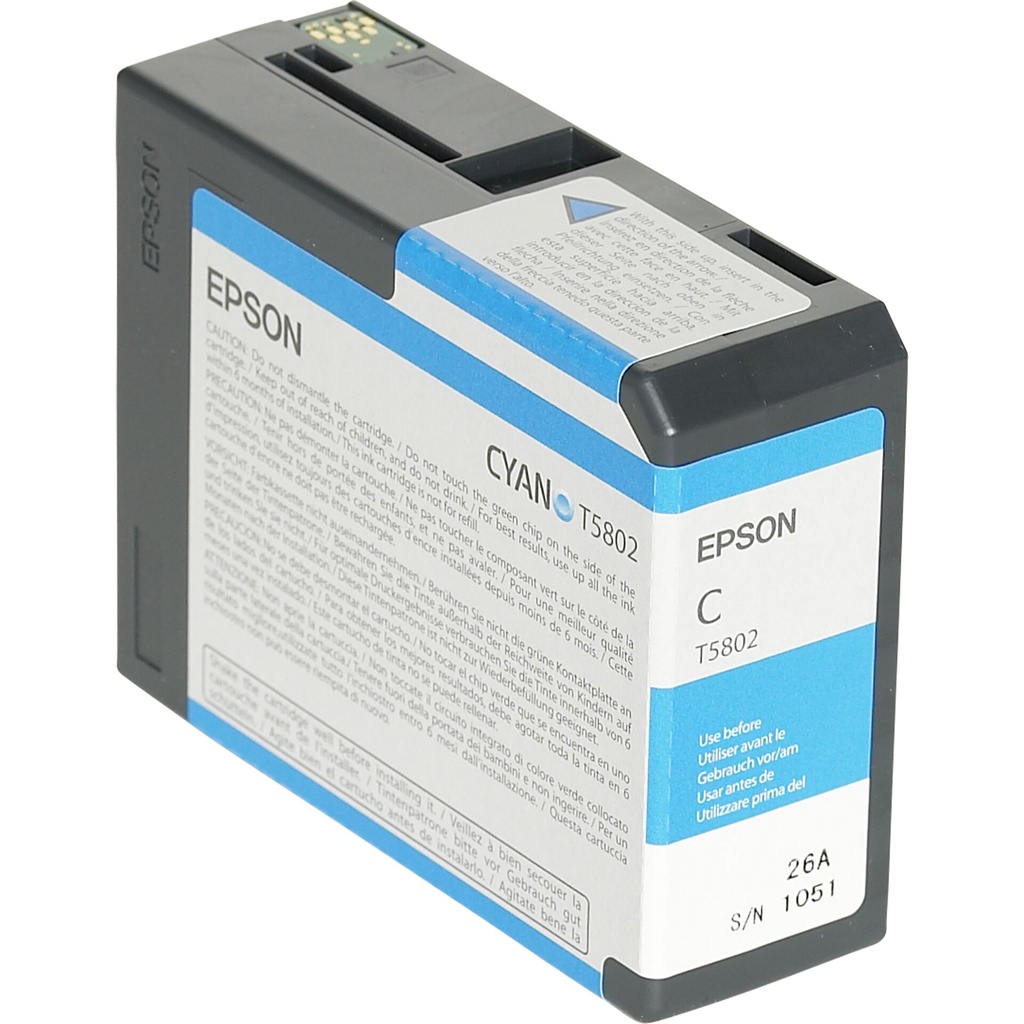 Epson ink cartridge cyan T 580  80 ml              T 5802