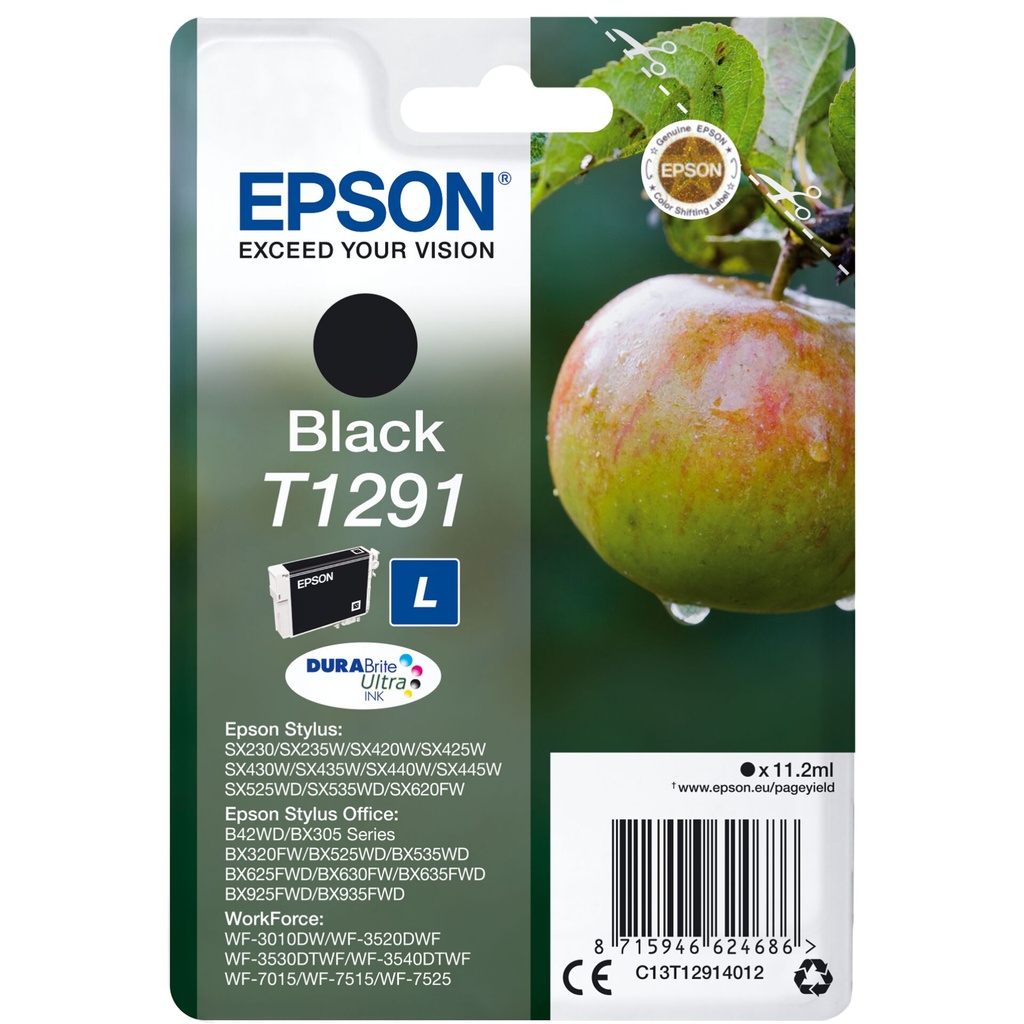 Epson ink cartridge black DURABrite T 129           T 1291