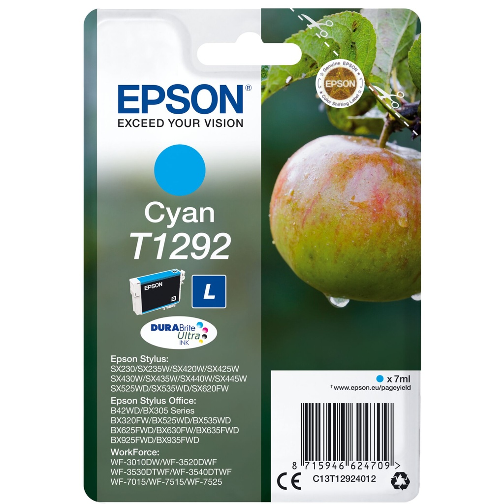 Epson ink cartridge cyan DURABrite T 129           T 1292