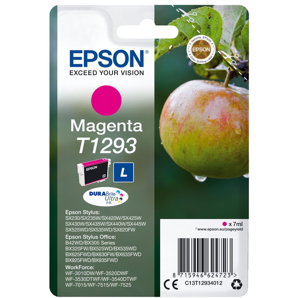 Epson ink cartridge magenta DURABrite T 129           T 1293