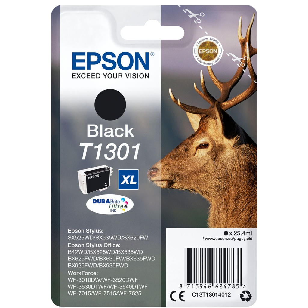 Epson ink cartridge black DURABrite T 130           T 1301