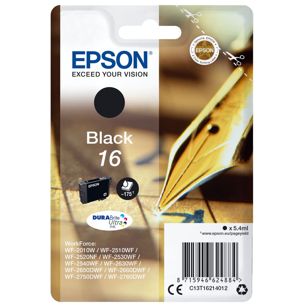 Epson ink cartridge black DURABrite Ultra T 162     T 1621