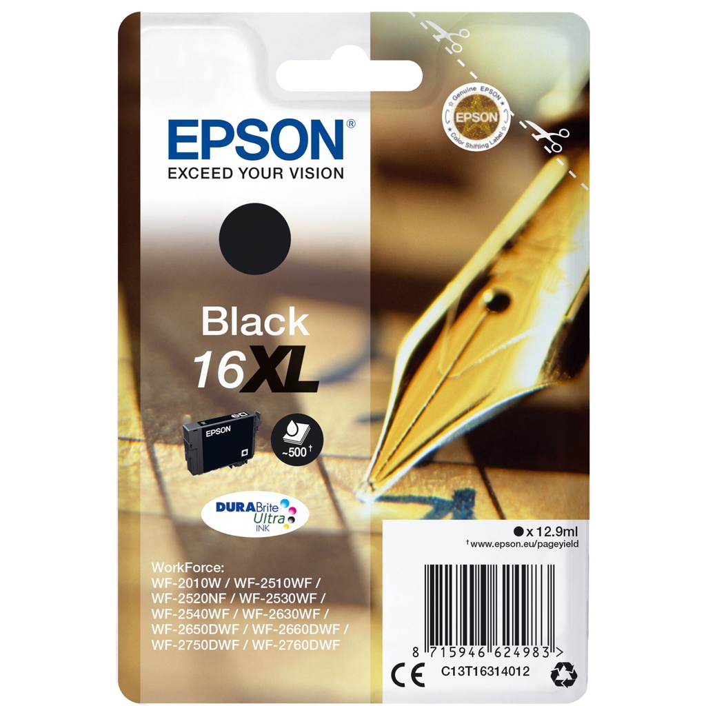 Epson ink cartridge XL black DURABrite Ultra T 163     T 1631