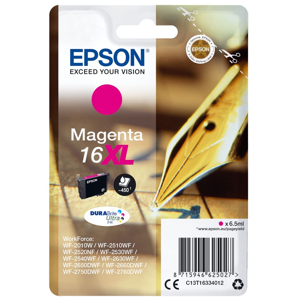 Epson ink cartridge XL magenta DURABrite Ultra T 163     T 1633
