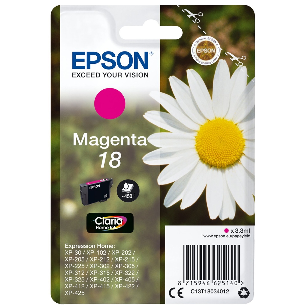 Epson ink cartridge magenta Claria Home T 180         T 1803