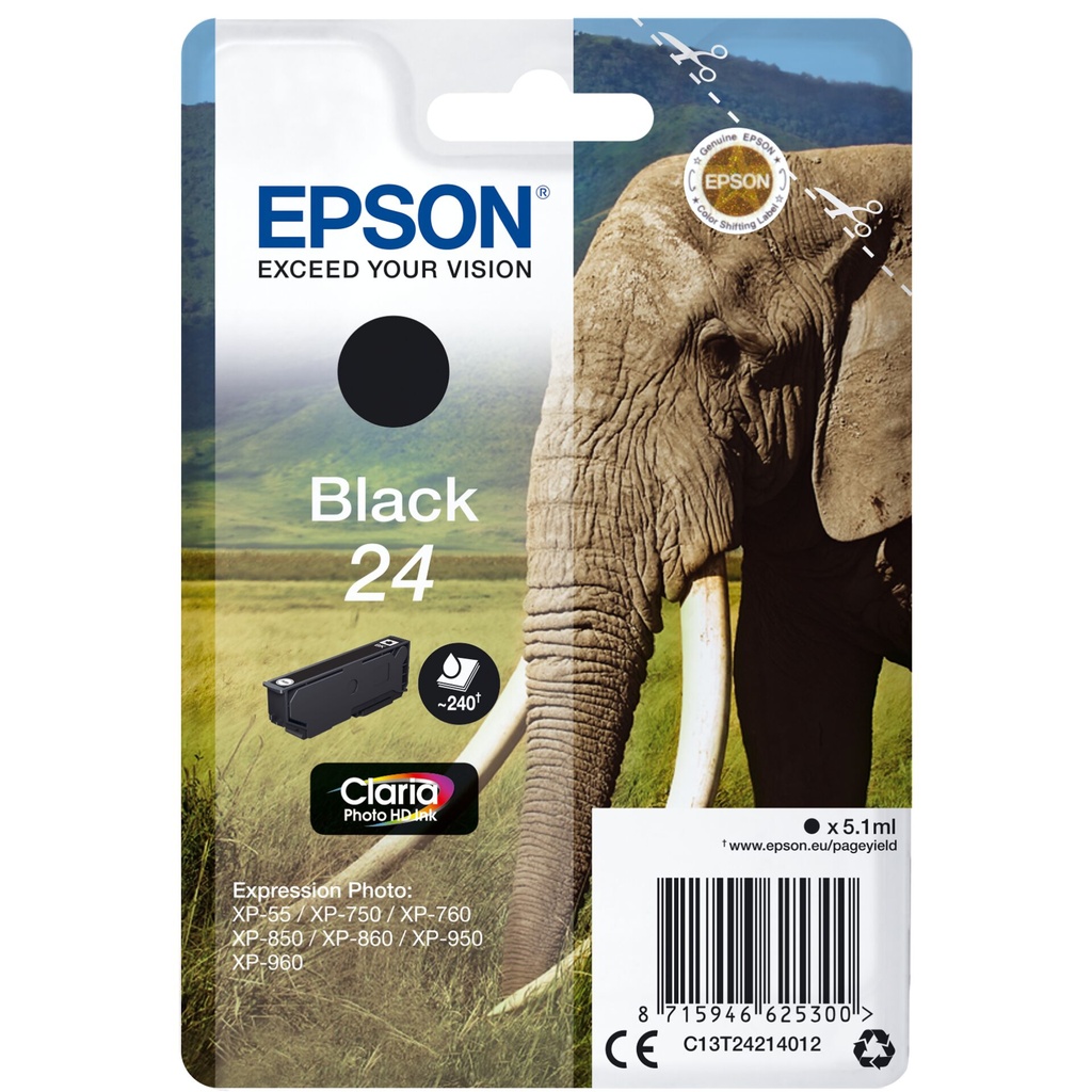Epson ink cartridge black Claria Photo HD T 242     T 2421