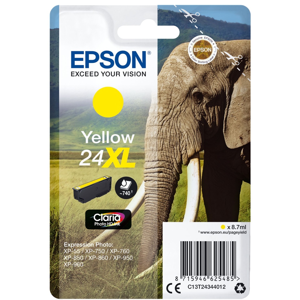 Epson ink cartridge XL yellow Claria Photo HD T 243     T 2434