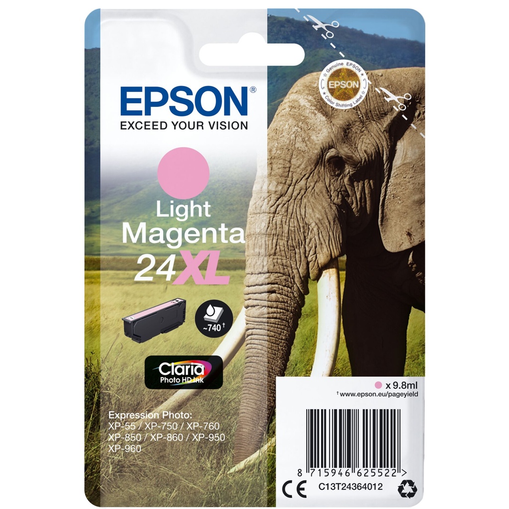 Epson ink cartridge XL light magenta Claria Photo HD   T 2436