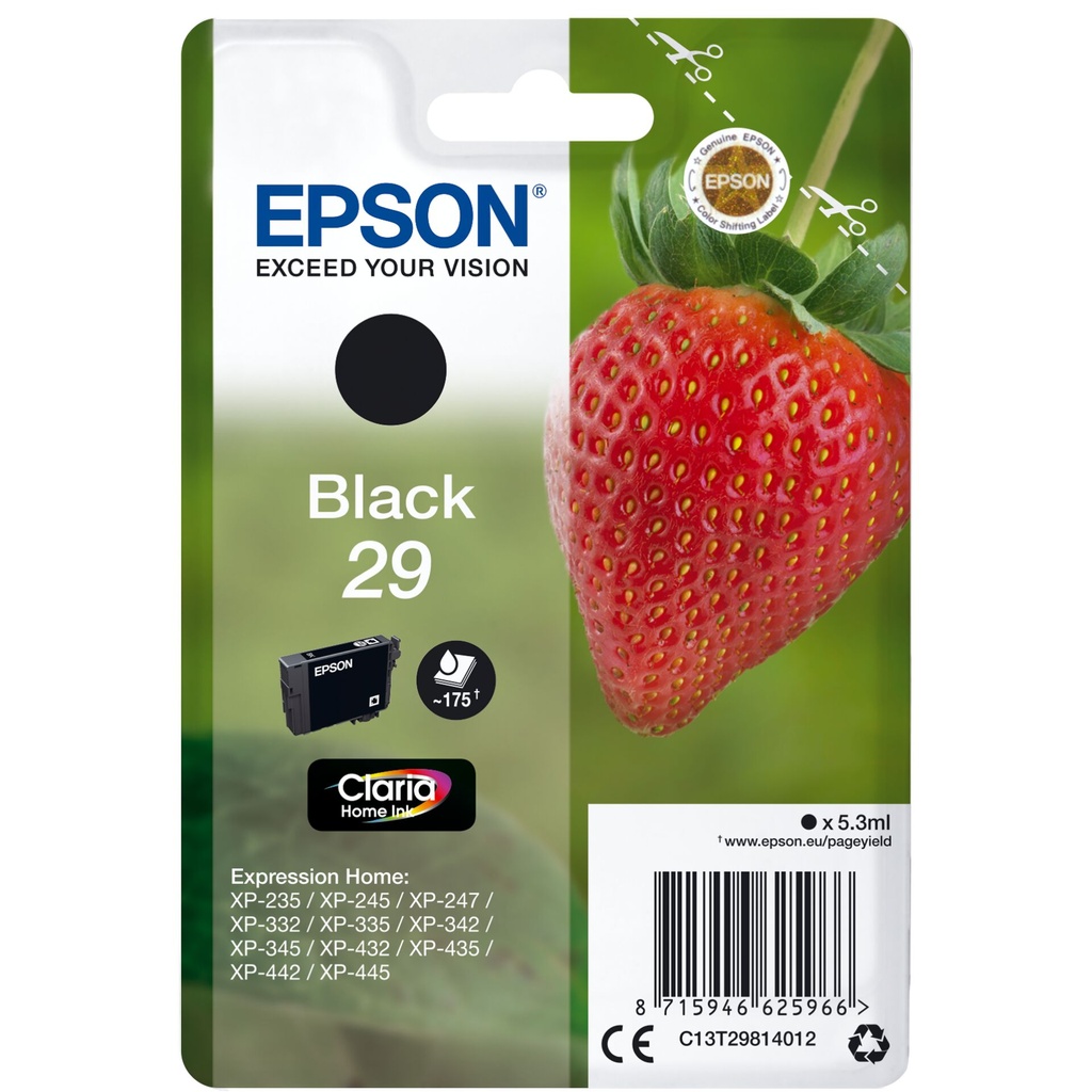 Epson ink cartridge black Claria Home 29            T 2981