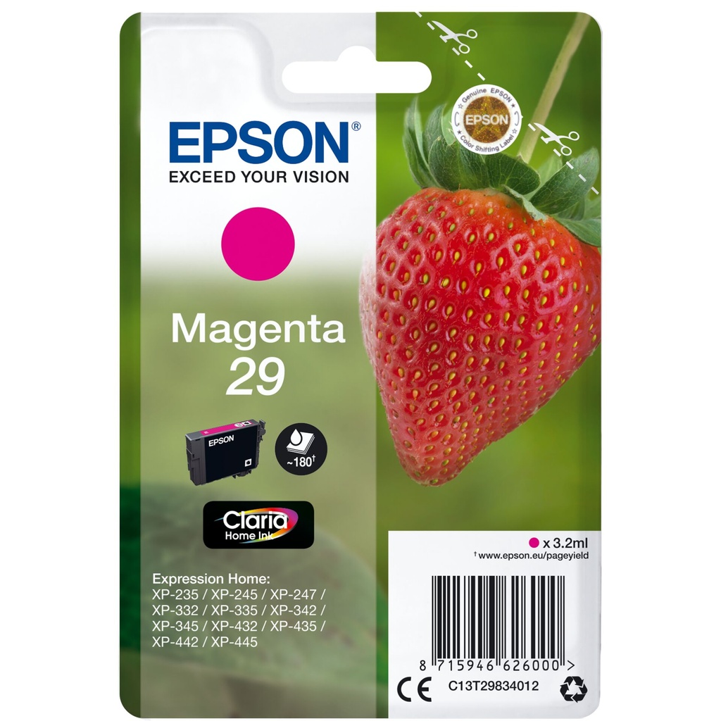 Epson ink cartridge magenta Claria Home 29            T 2983
