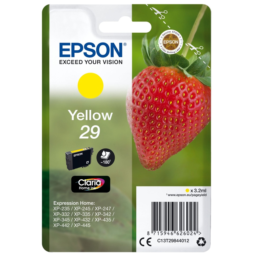 Epson ink cartridge yellow Claria Home 29            T 2984