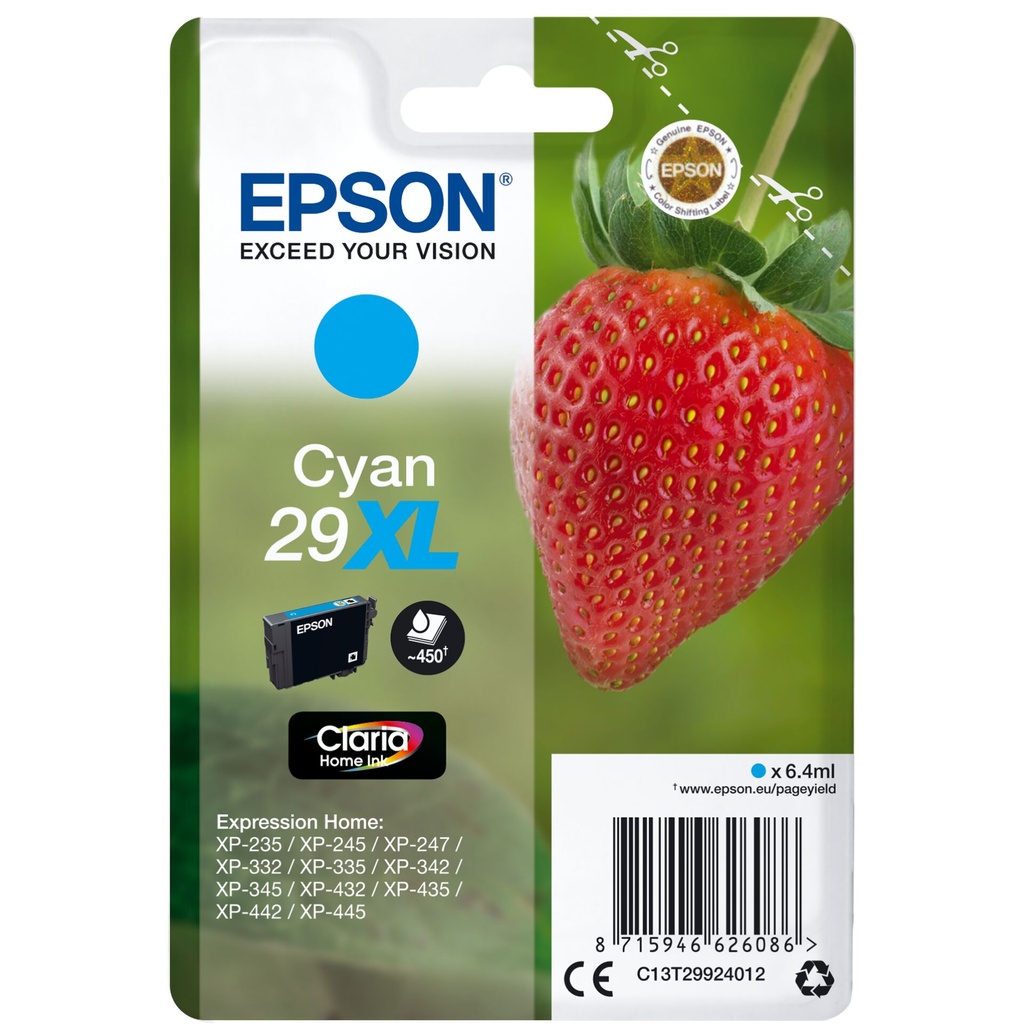 Epson ink cartridge XL cyan Claria Home 29            T 2992