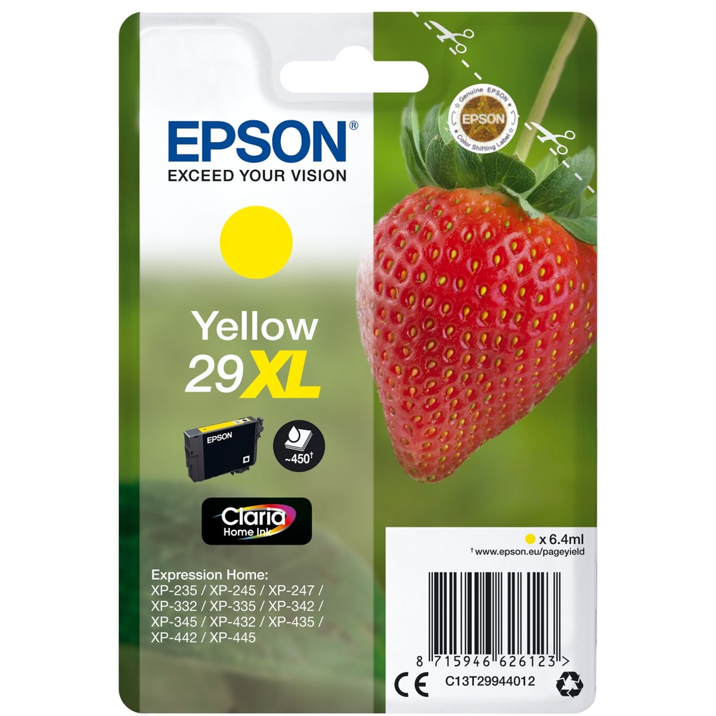 Epson ink cartridge XL yellow Claria Home 29            T 2994