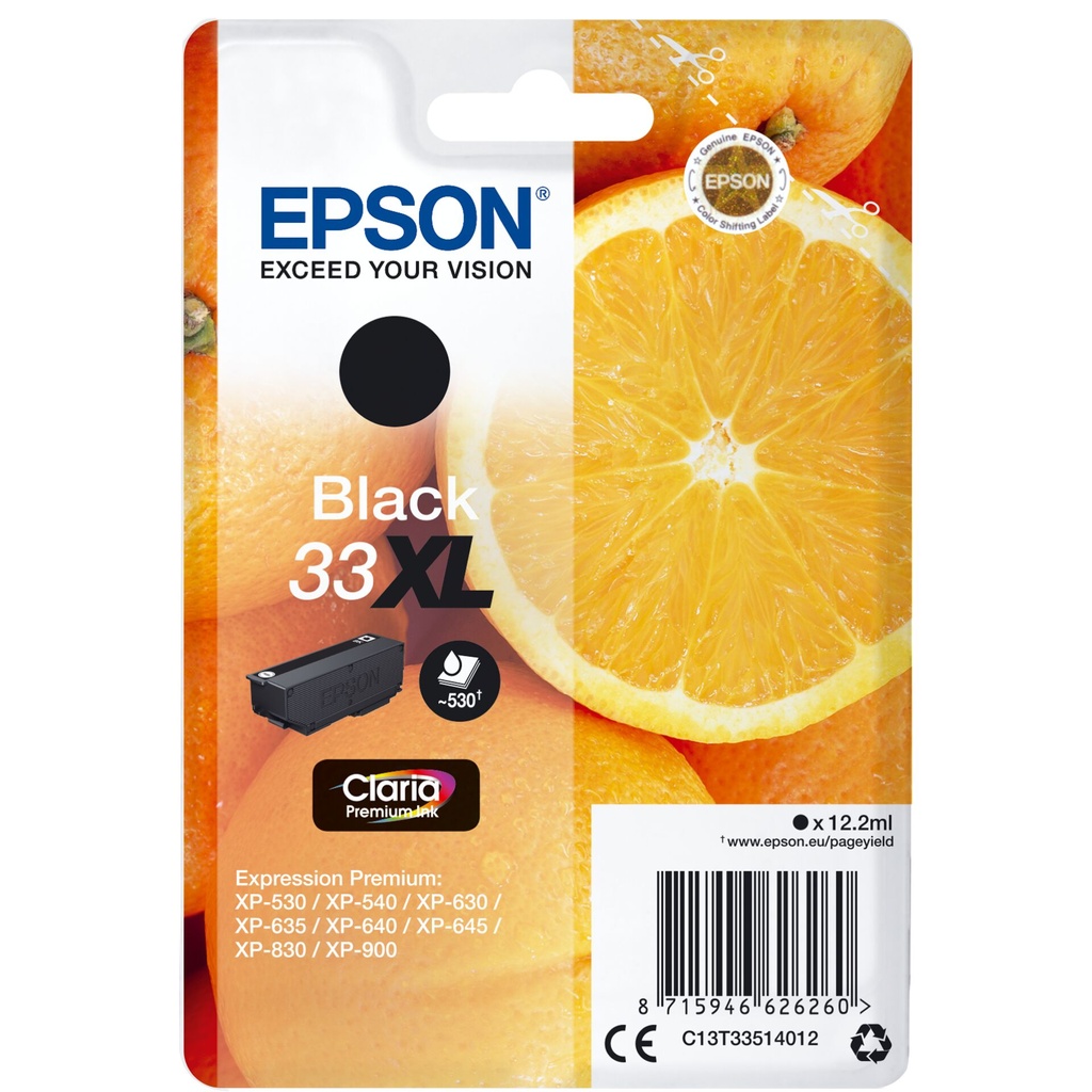 Epson ink cartridge black XL Claria Premium 33         T 3351