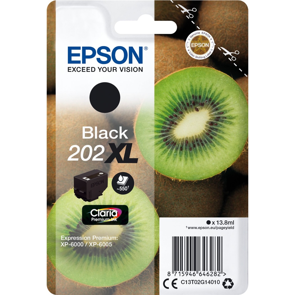 Epson ink cartridge black Claria Premium 202 XL     T 02G1