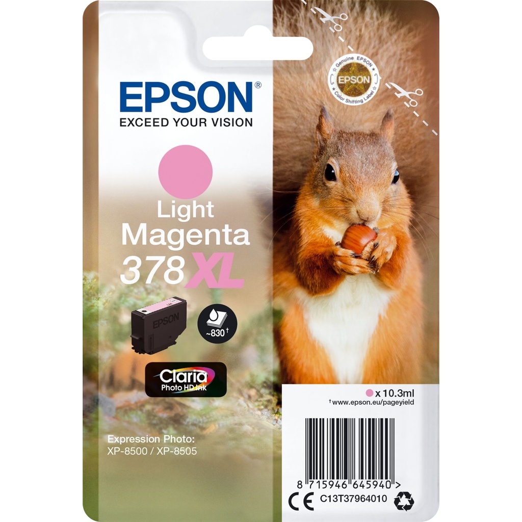 Epson ink cartridge 378 XL light magenta Claria Photo HD   T 3796