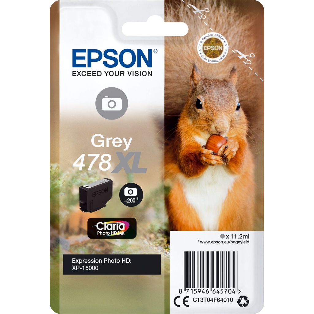 Epson ink cartridge grey Claria Photo HD 478 XL    T 04F6