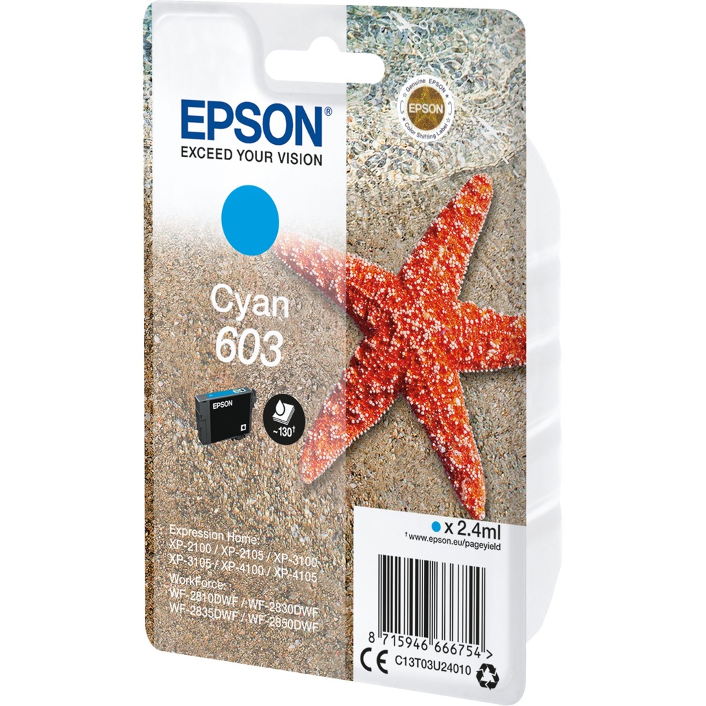 Epson ink cartridge cyan 603                       T 03U2