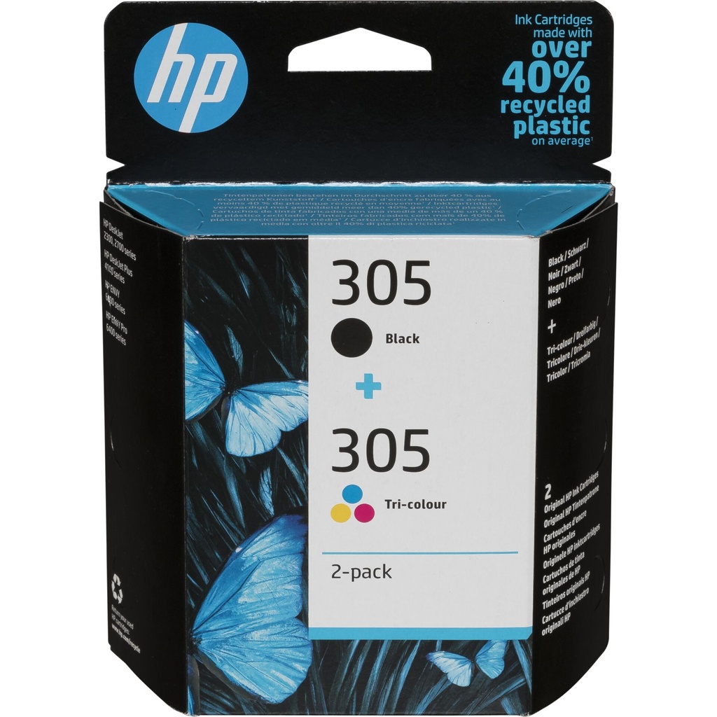 HP 6ZD17AE 2-Pack BK/3-colors No. 305