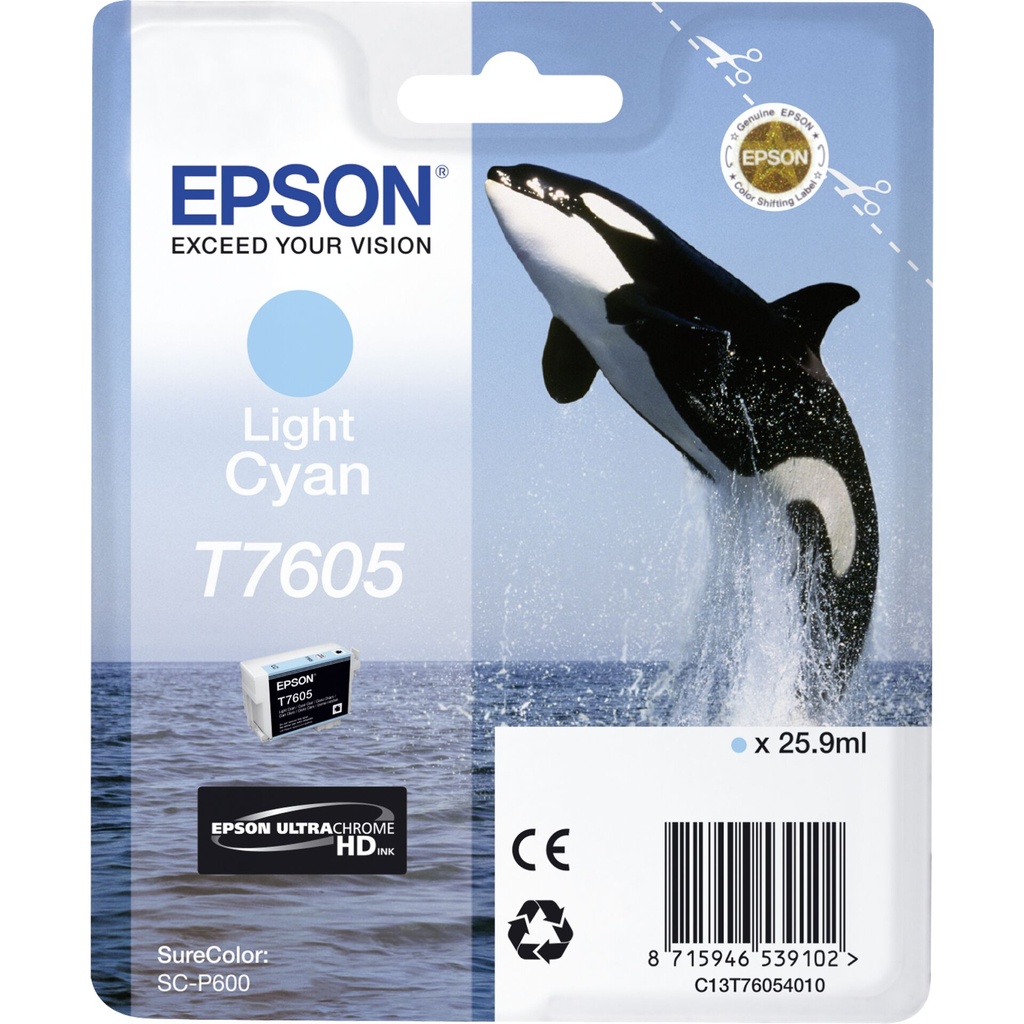 Epson ink cartridge light cyan T 7605