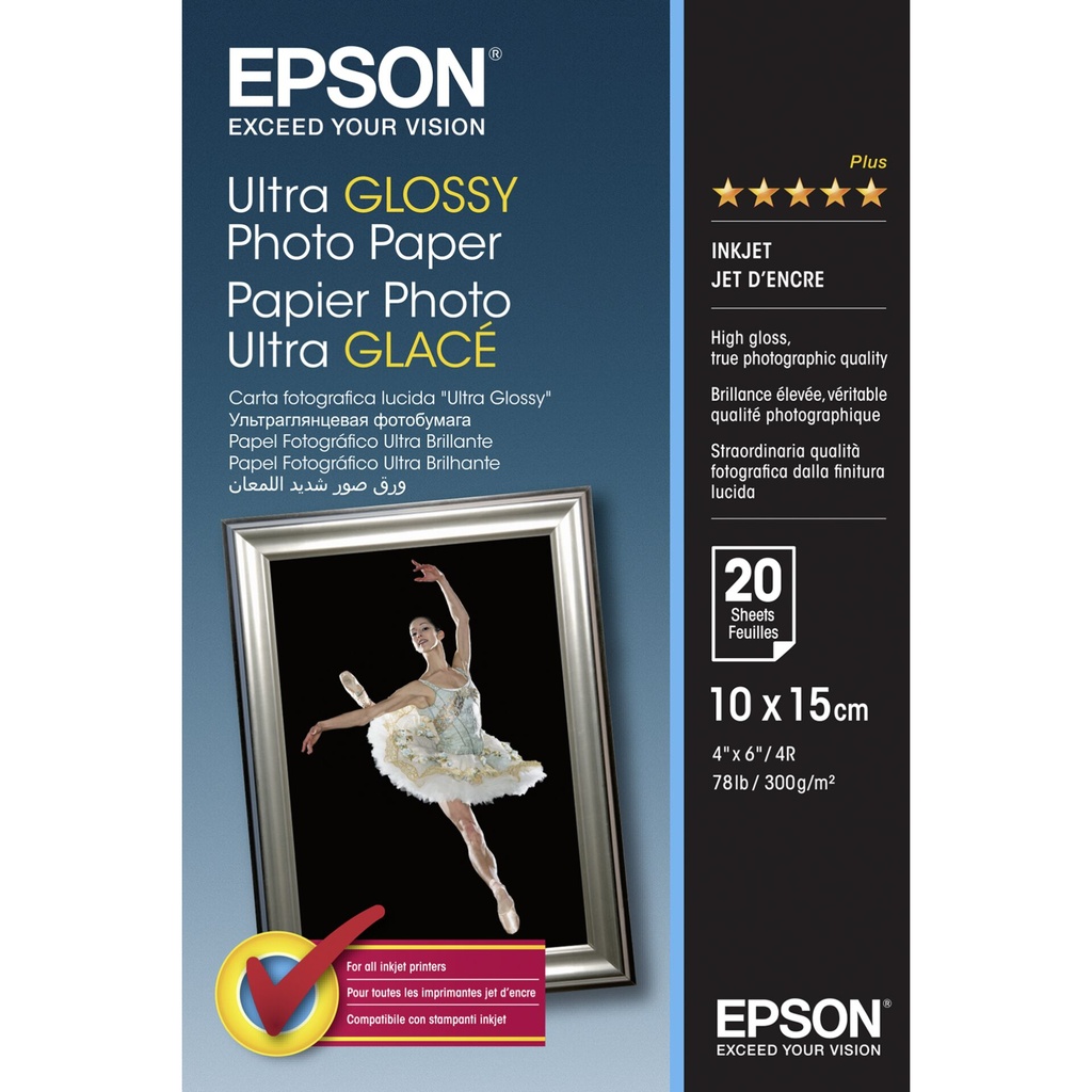 Epson Ultra Glossy Photo Paper 10x15cm, 20 sheet, 300g S 041926