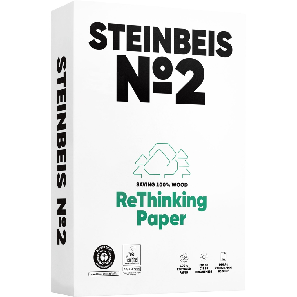 Steinbeis No. 2 Recyclingpapier A 4 80 g 500 Blatt ISO 80
