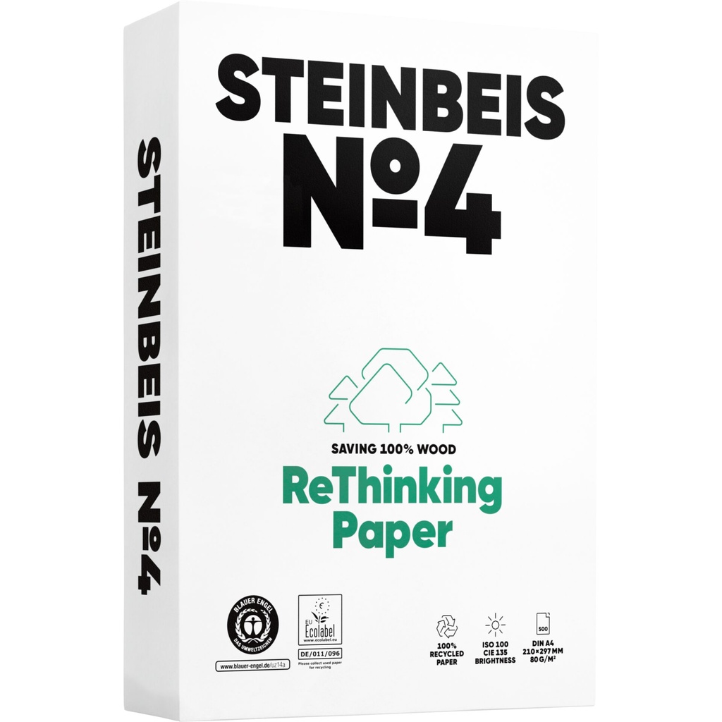 Steinbeis No. 4 Recyclingpapier A 4 80 g 500 Blatt ISO 100