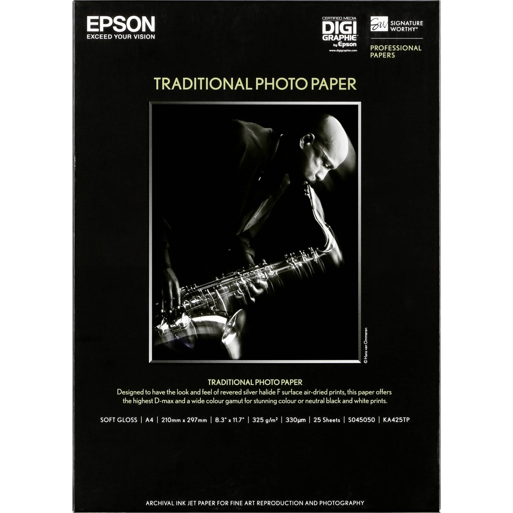 Epson Traditional Photo Paper semi gloss A 4, 25 sheets, 330 g