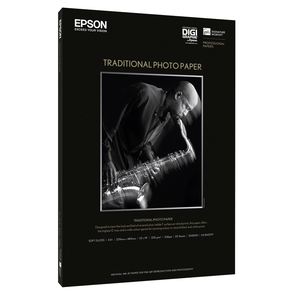 Epson Traditional Photo Paper silk matte, A3+ 25 Sheet, 330g