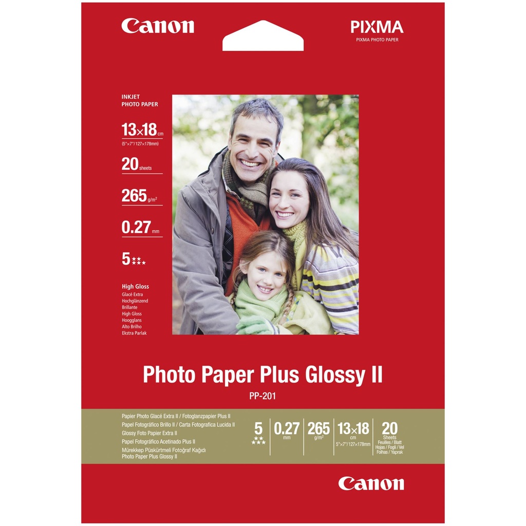 Canon PP-201 13x18 cm 20 Sheets Photo Paper Plus Glossy II 265 g