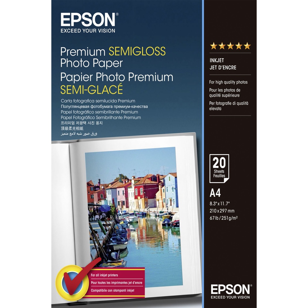Epson Premium Semigloss Photo A 4, 251 g, 20 Sheets   S 041332