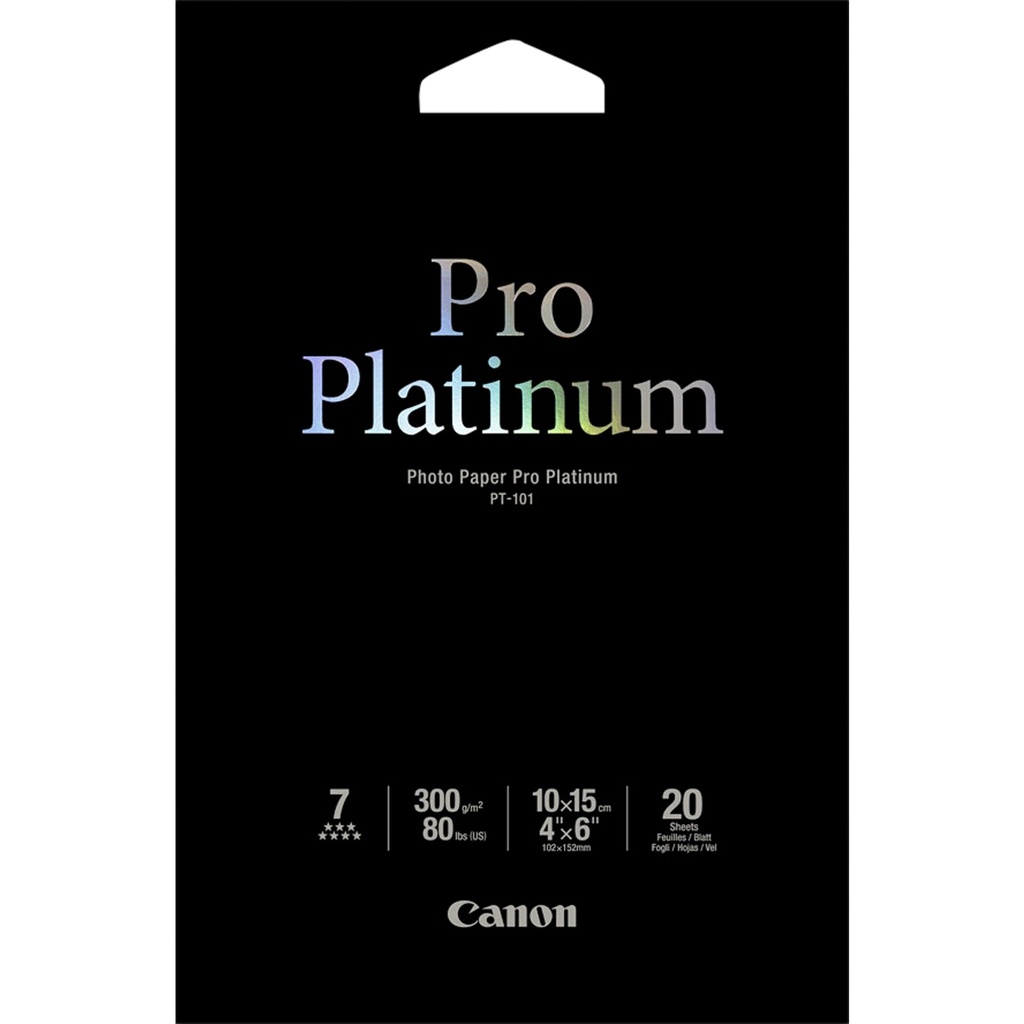 Canon PT-101 10x15 cm, 20 sheet Photo Paper Pro Platinum   300 g