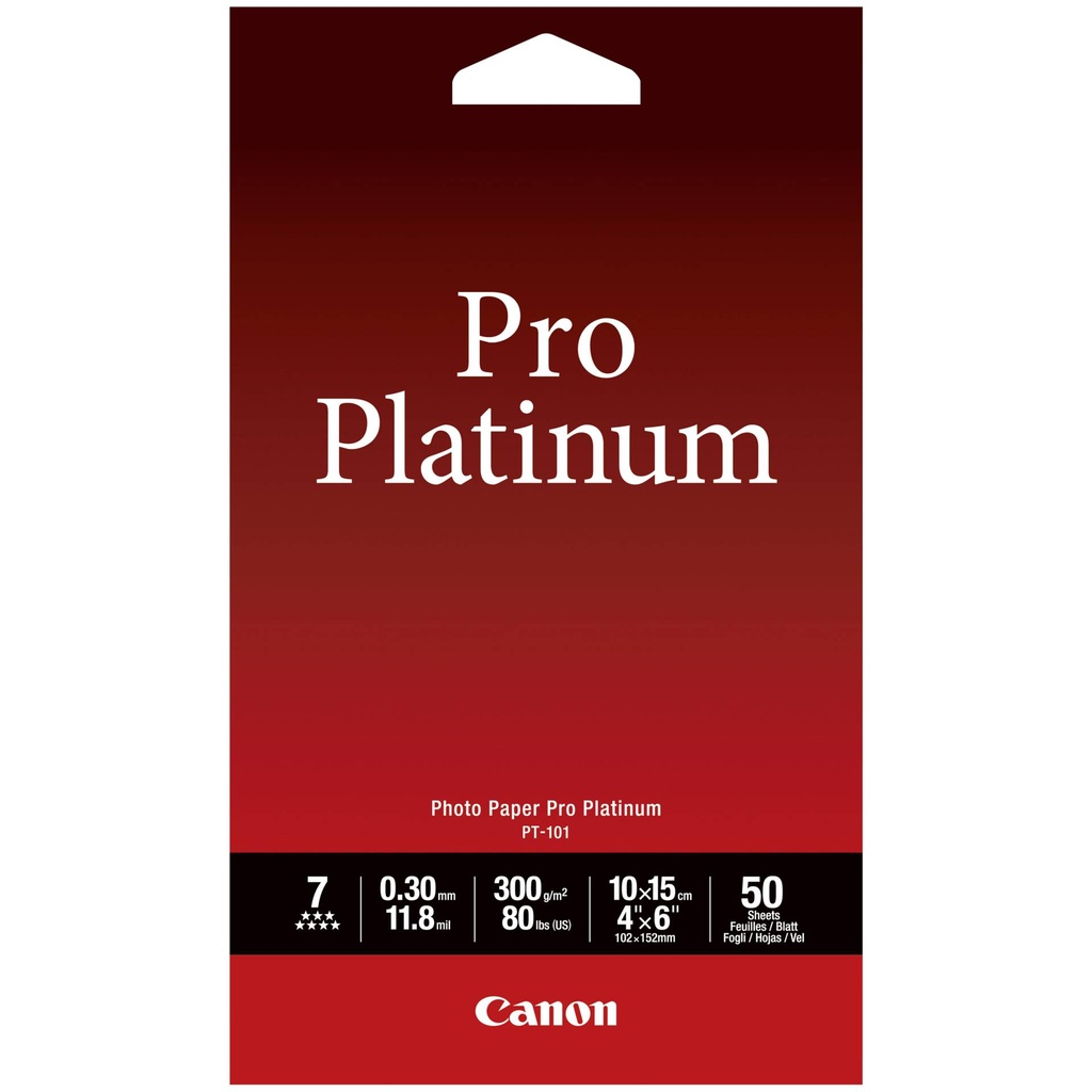 Canon PT-101 10x15 cm, 50 Sheets Photo Paper Pro Platinum   300 g