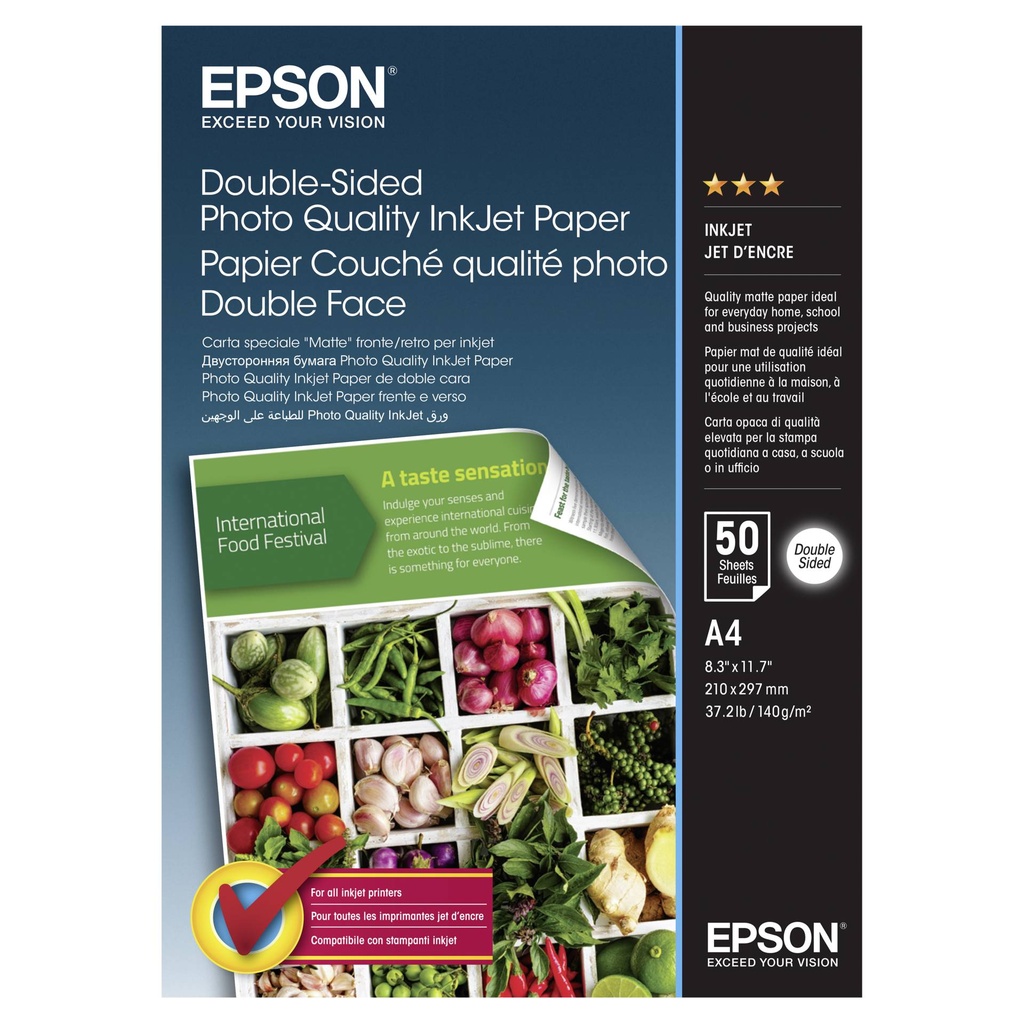 Epson Double-Sided Photo Quality Inkjet Paper A 4, 50 Sheet 140 g