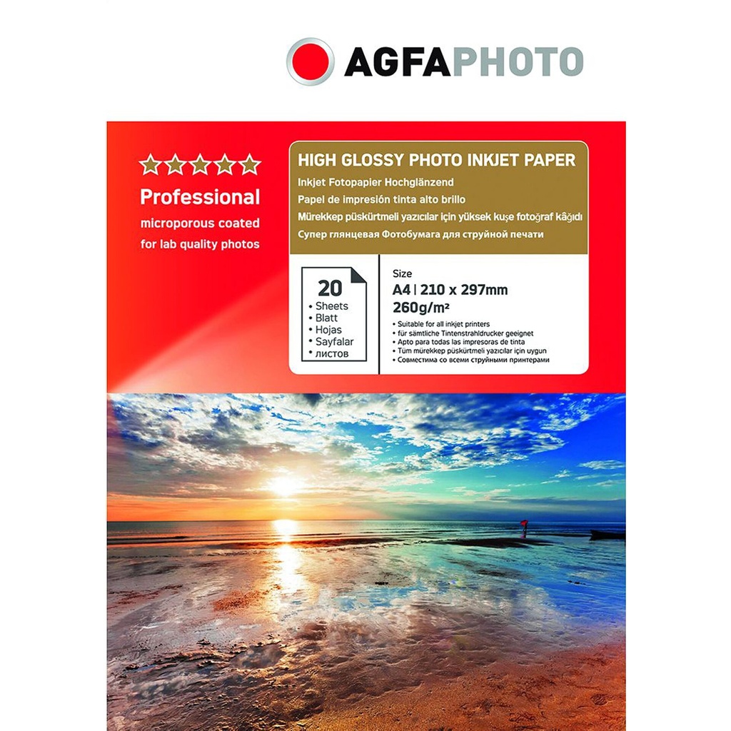 AgfaPhoto Professional Photo Paper High Gloss 260 g A 4 20 Bl