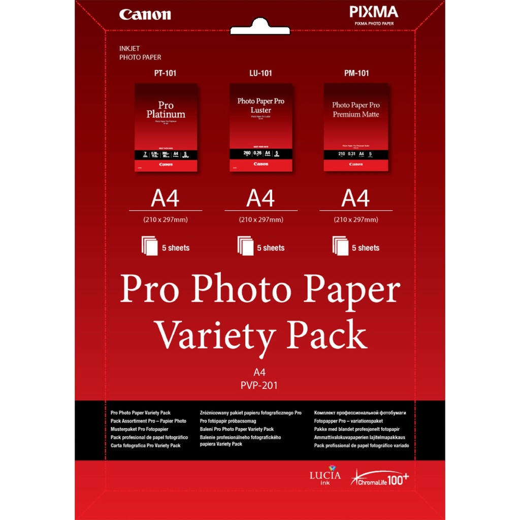 Canon PVP-201 Pro Photo Paper Variety Pack A 4 3x5 Sheets