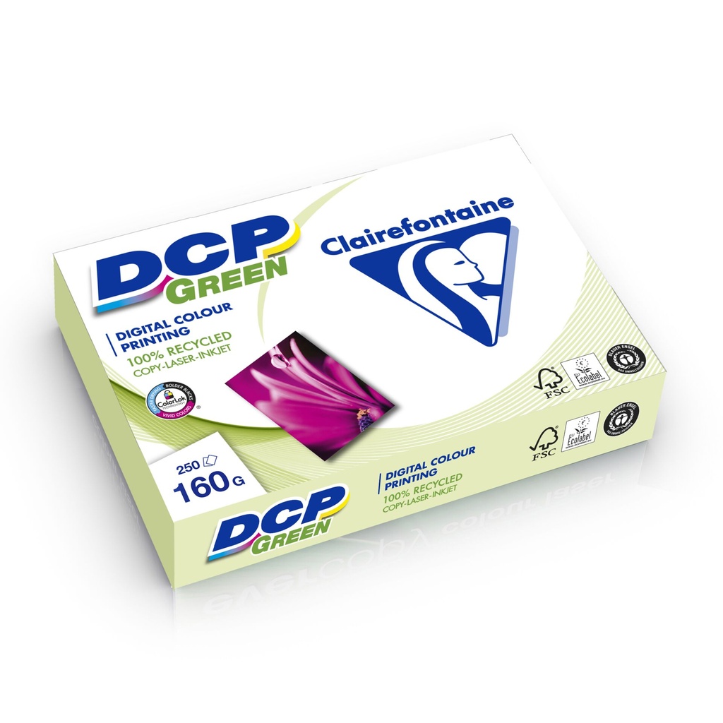 Clairefontaine DCP Green 160 g A 4 Recycled Paper 250 Sheets