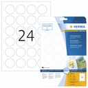 Herma Removable Round Labels  40 25 Sheets DIN A4 600 pcs. 5066