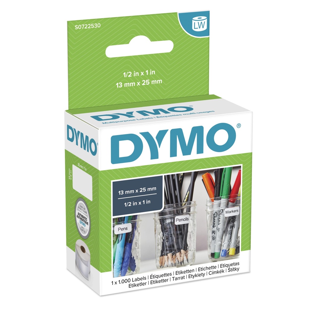 Dymo Multipurpose Labels 25 x 13 mm white 1000 pcs. 11353