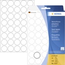Herma Verschlussetik. rund 19mm 16 Sheet, 640 Stück, transp.2257