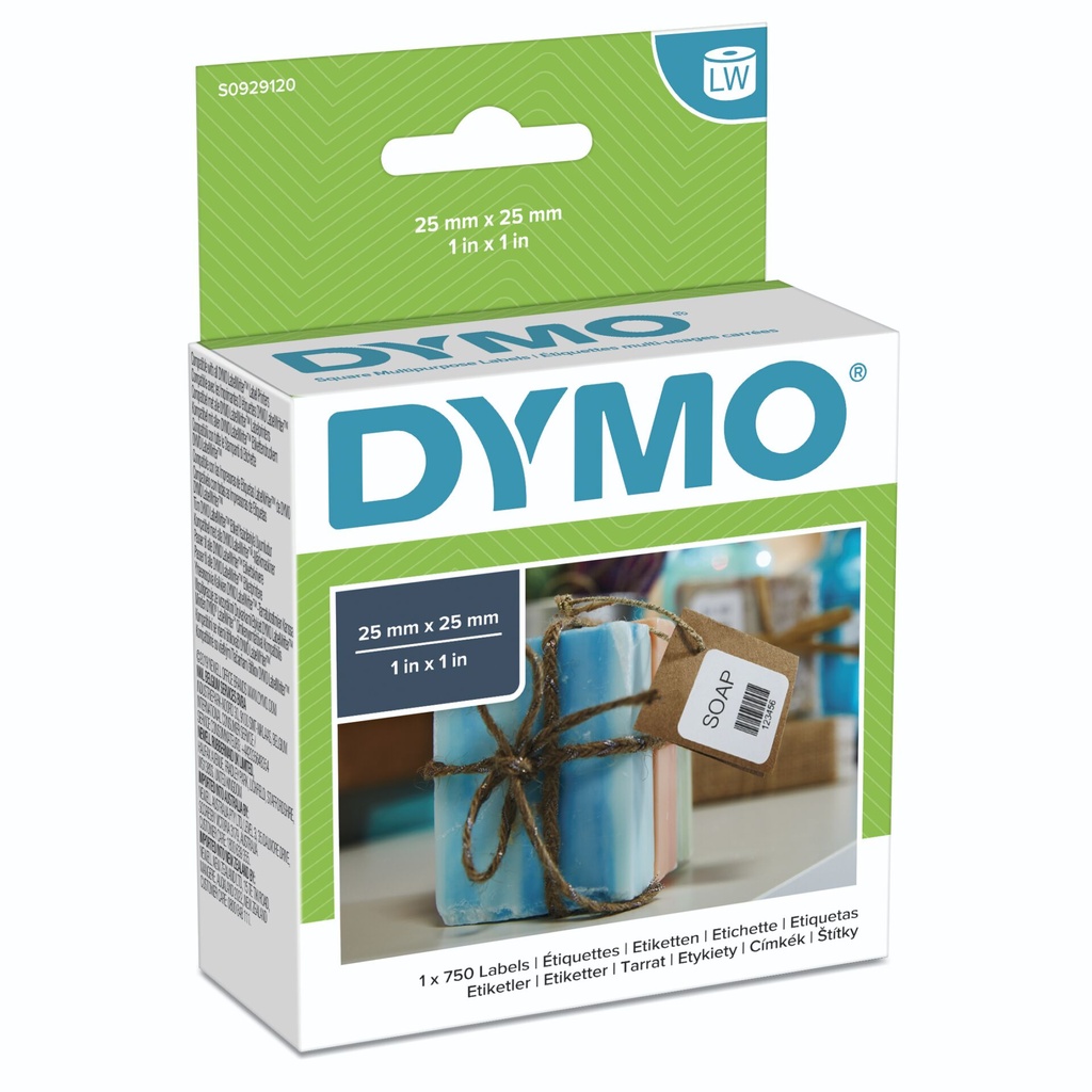Dymo Square Multipurpose Labels 25 x 25 mm, 750 pcs.